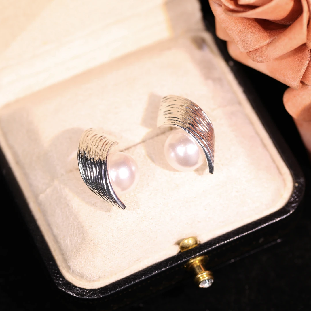 铜合金耳饰 【银翼】轻奢时尚气质百搭小众设计感耳饰RH1022