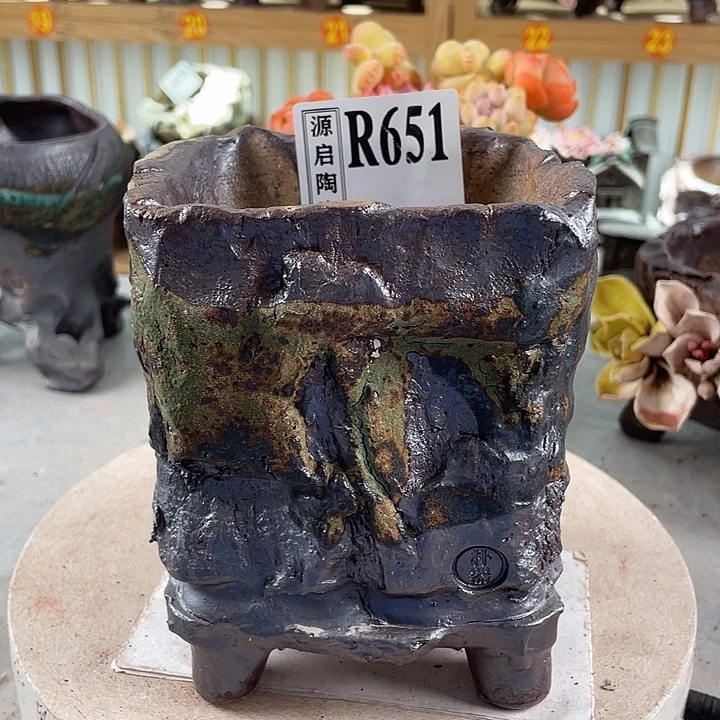 紫砂花盆景德镇花盆651