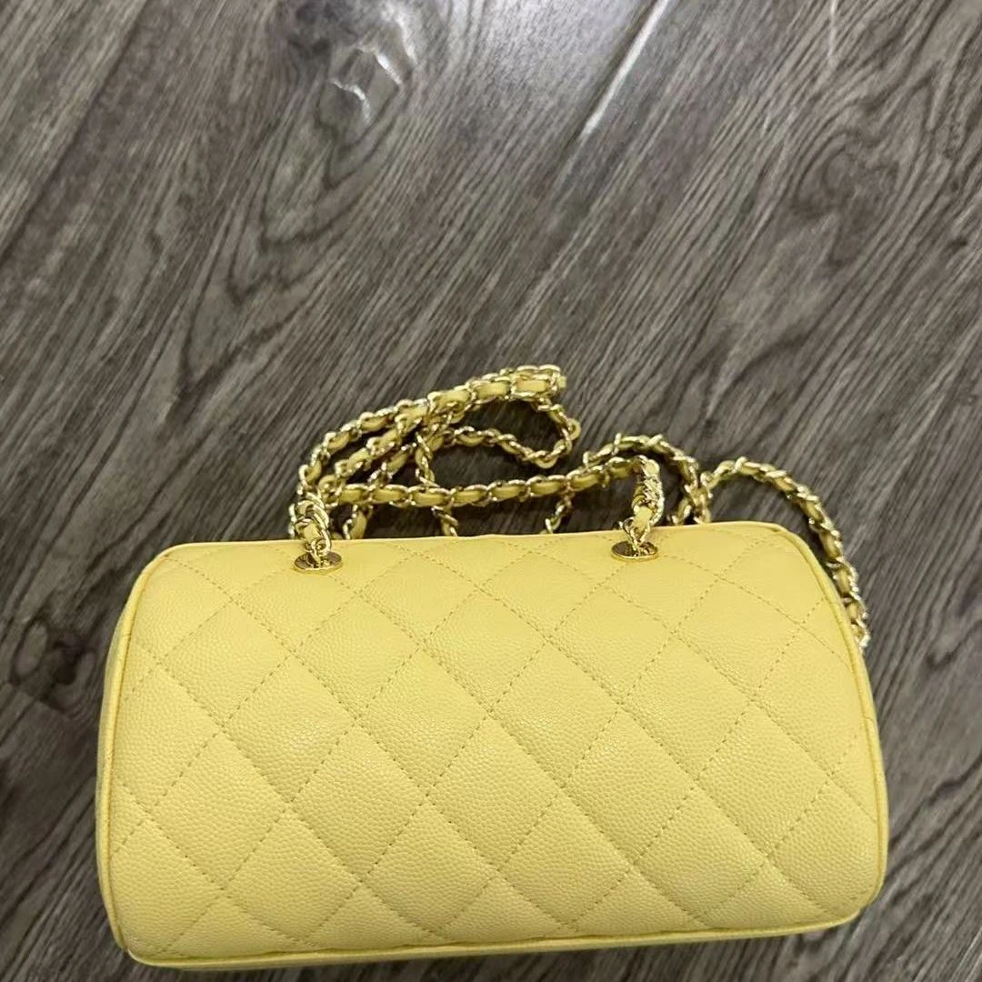 2025新款真皮女包枕包黄色MG25005黄色19