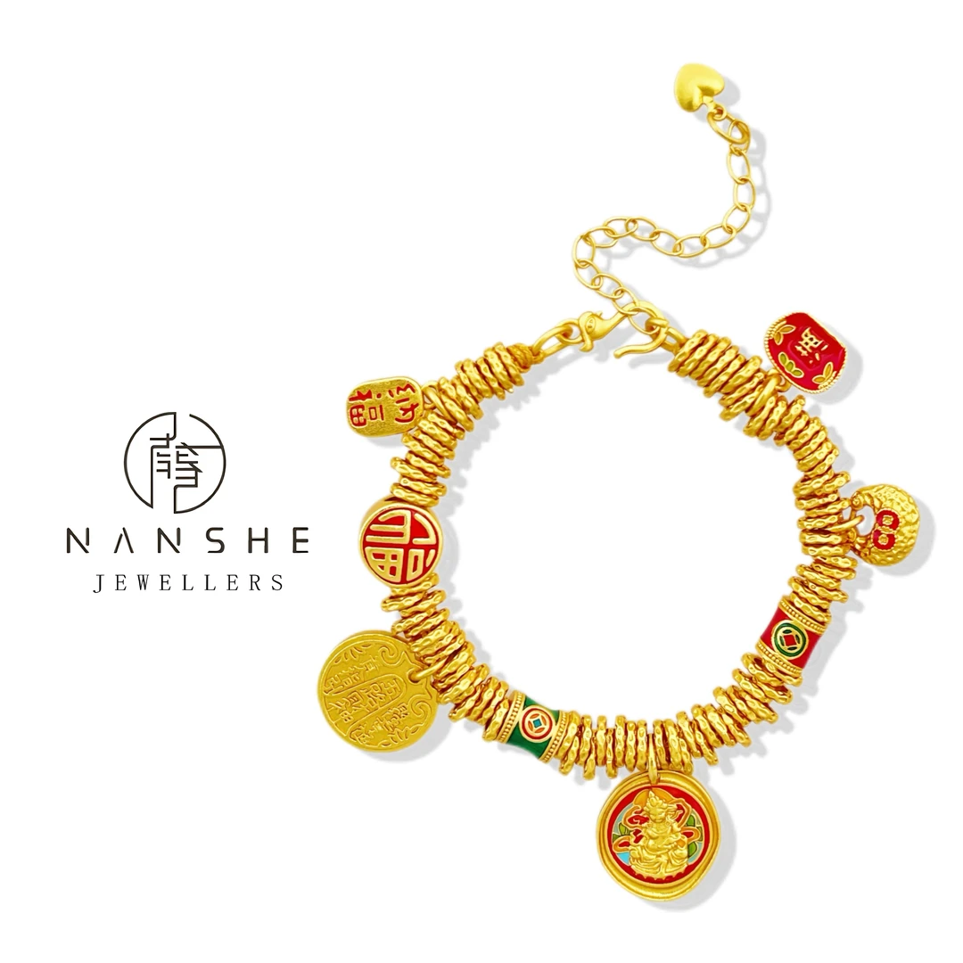 NANSHE/南奢 新中式吉言盘缠财神手链NN