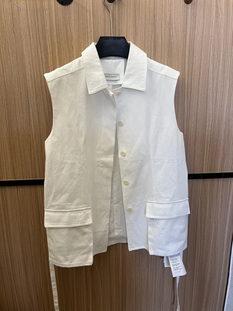 女士工字型马甲女薄款马夹斜肩常规纯色拼接宽松型时尚