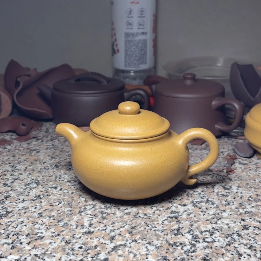 茶壶紫砂微瑕刘子新黄金段仿古