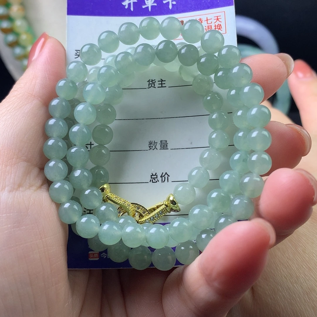 翡翠未镶嵌手链卡6.2