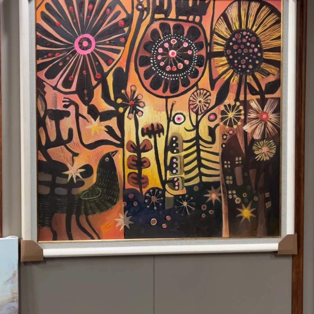 很***合油画向日葵纯手绘油画带框