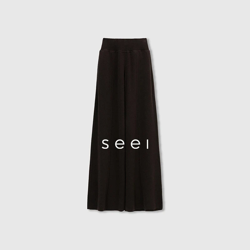 专衣seei丨ROW风四平针保暖垂感懒人阔腿针织裤女冬 FOY1EW040