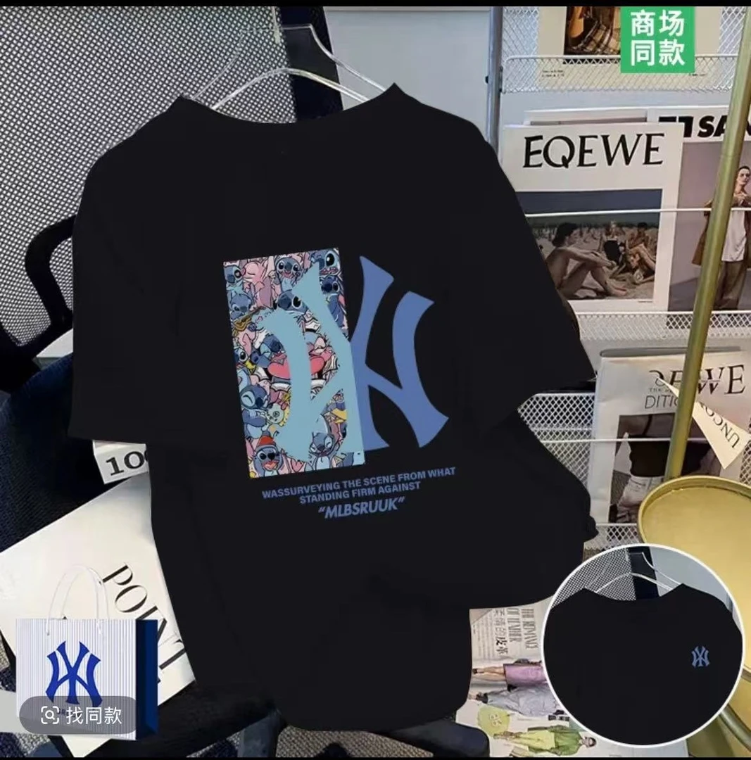 220g棉夏季圆领宽松短袖男女同款情侣装百搭时尚运动简约潮流-D23