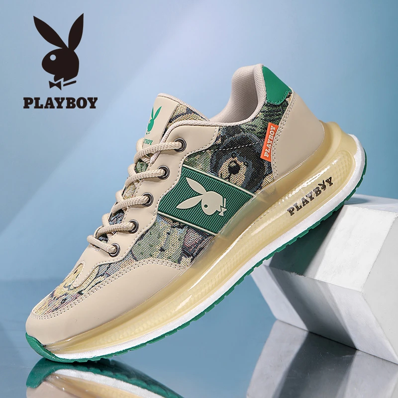 PLAYBOY/花花公子秋冬新款男鞋轻便透气运动鞋软底情侣款跑步鞋