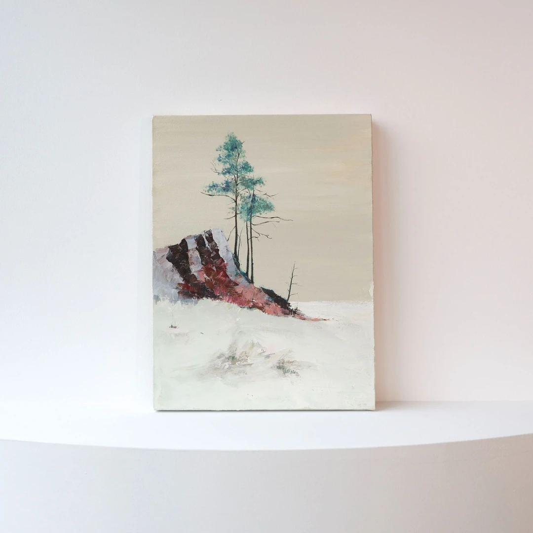 一乙艺术|王宁《山石 No.4》 当代艺术家 原作油画