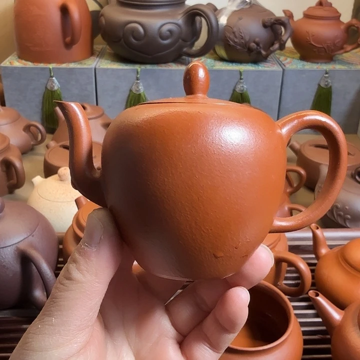 紫砂茶壶全手工朱泥美人肩140cc微瑕