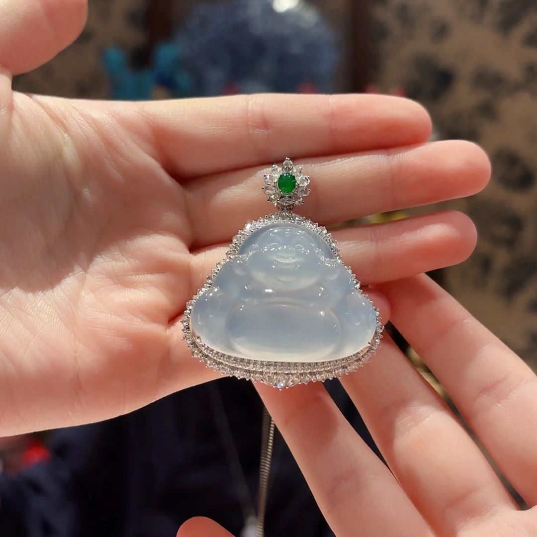 吊坠(赠链)18K金镶嵌翡翠