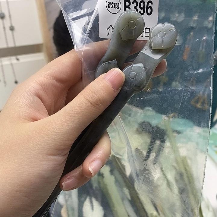 合金蛇纹石玉发簪花**ᝰ