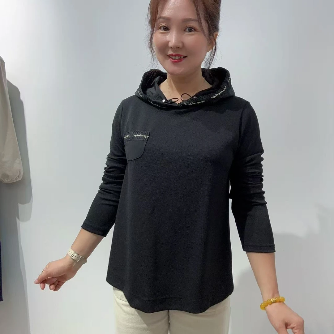 彦竹韩国正品长袖时尚连帽上衣修身女装