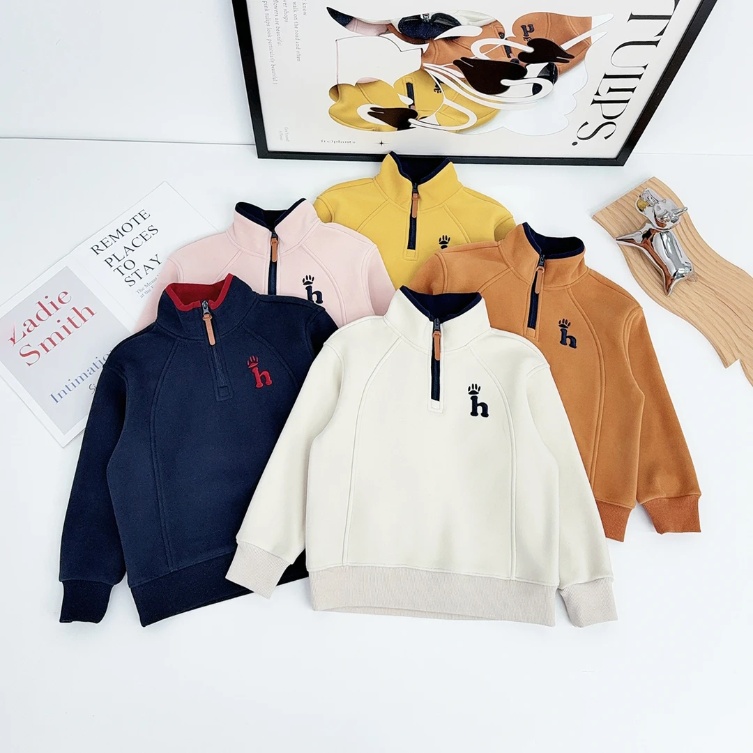 绵羊毛 加绒加厚款 桑蚕丝 卫衣长袖2025新款秋冬装男童DF25165