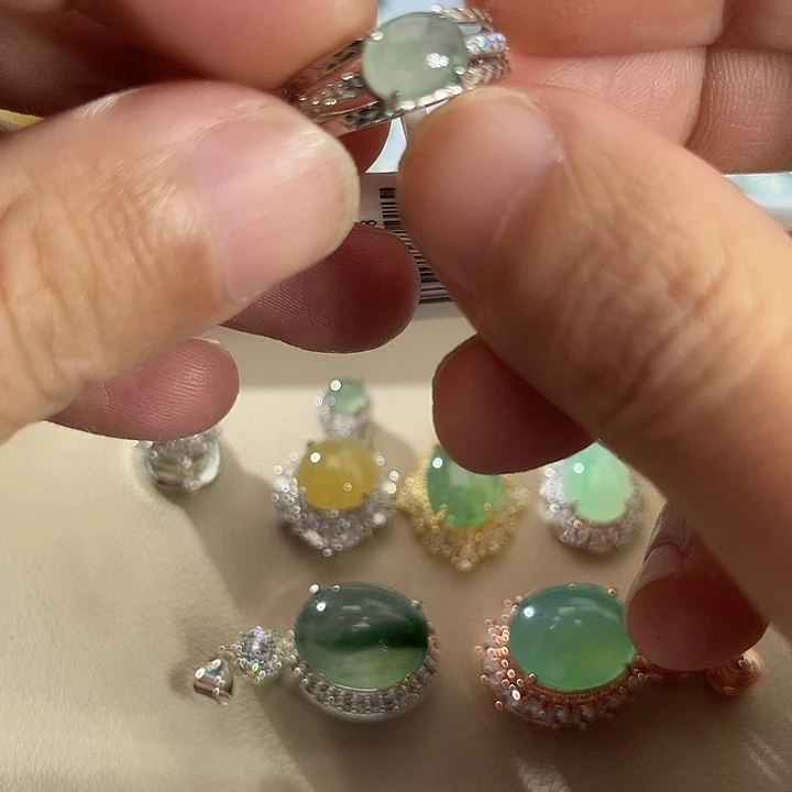 翡翠银S925镶嵌戒指