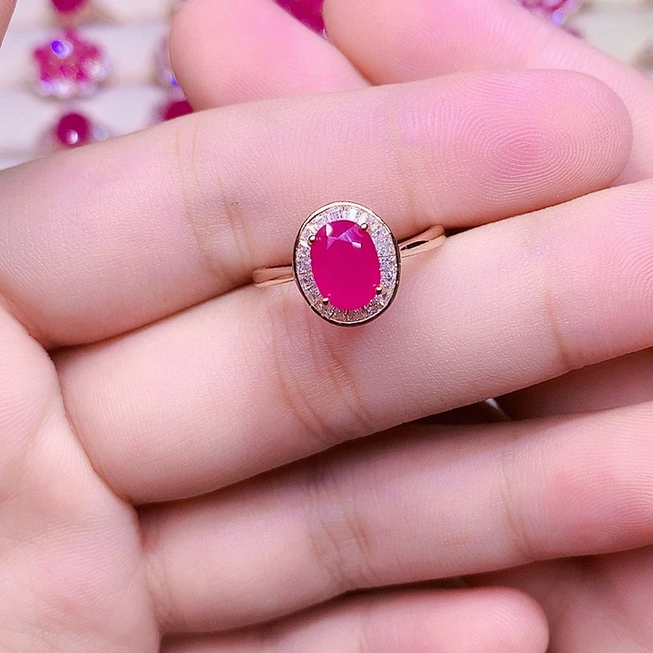 银S925镶嵌戒指红宝石