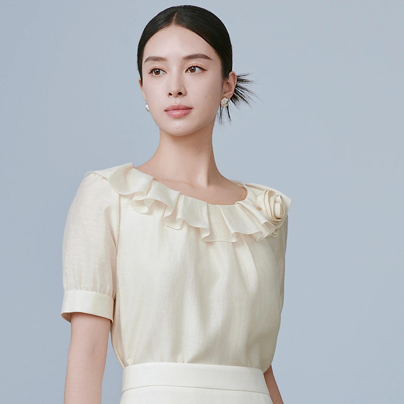 【晨粉专享价】优雅浪漫设计感衬衫2025年新款衬衣-MOGB02WBL073W41