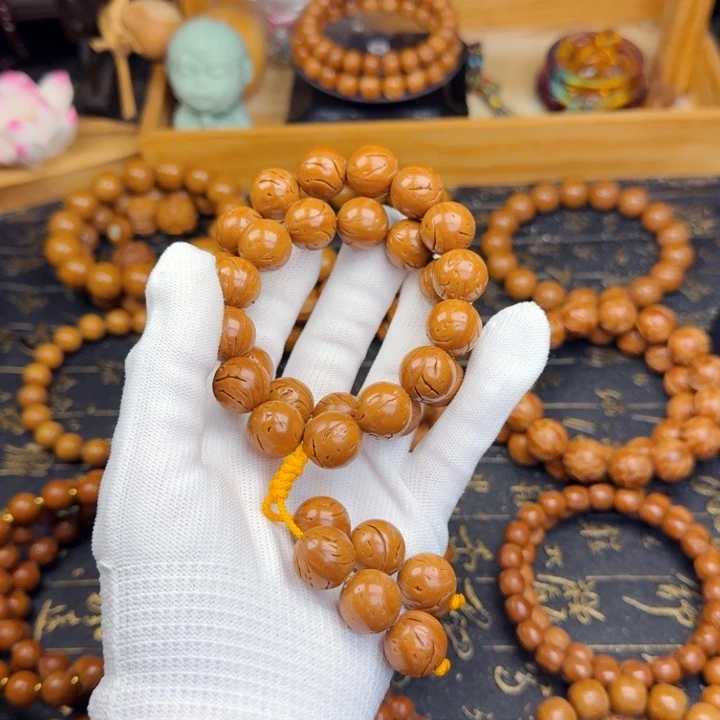 暗***香手串桃核34尺寸龙纹