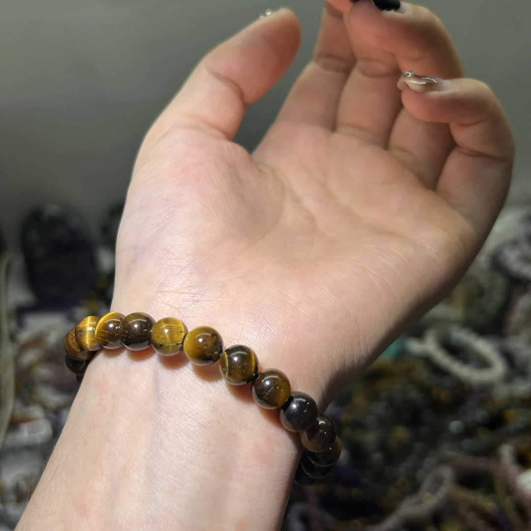 简约百搭男女款水晶转运珠虎眼8m