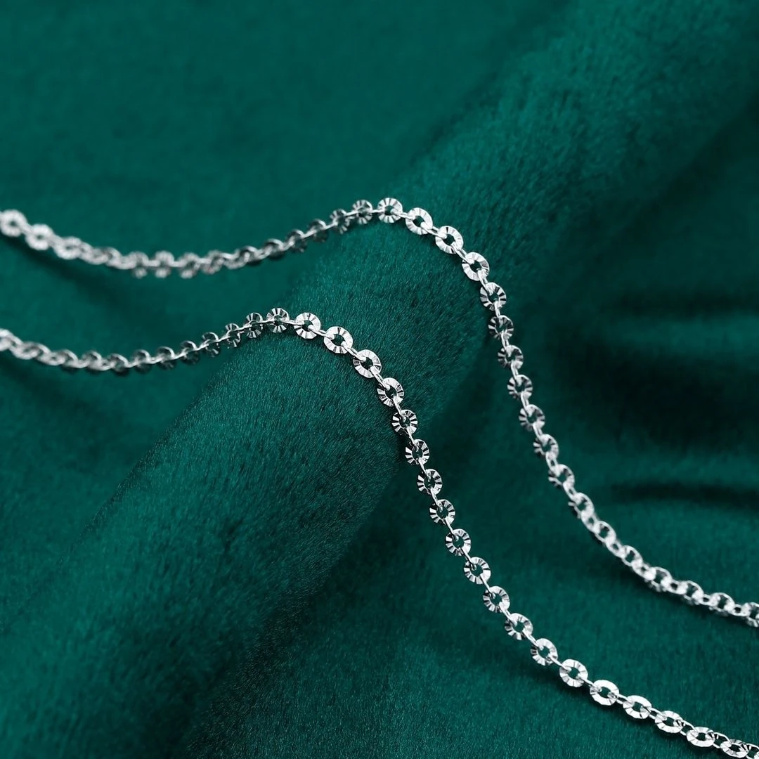 链子足银 足银999.9菠萝链小众首饰氛围感项链长款坠链简约时尚素