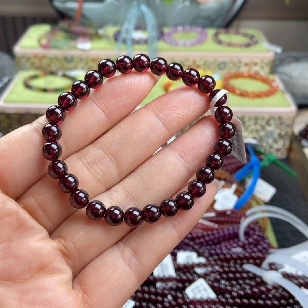 石榴石手串未镶嵌手串6.5