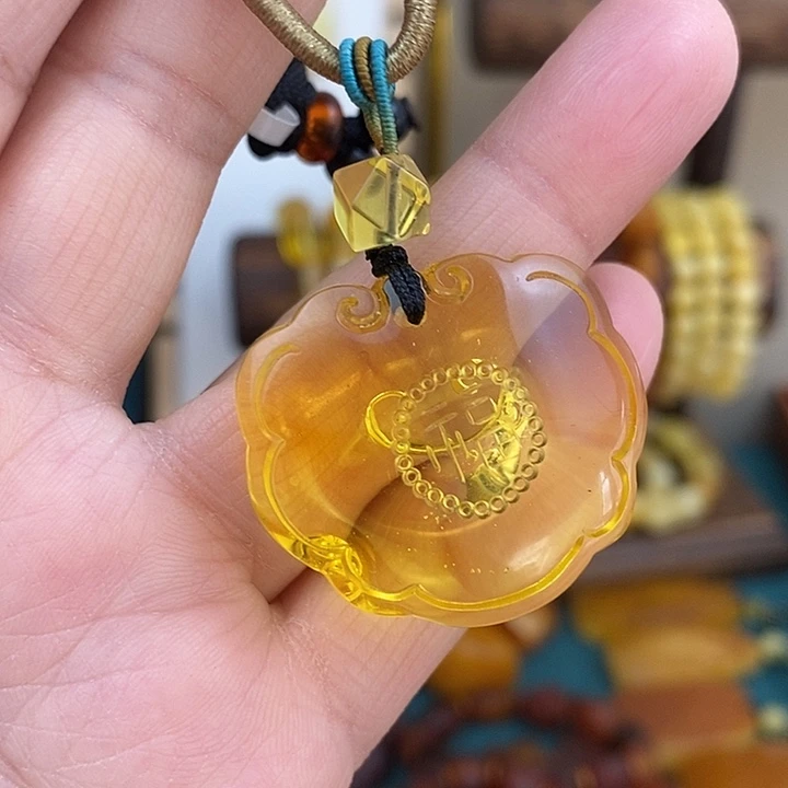 蜜蜡未镶嵌颈饰吊坠