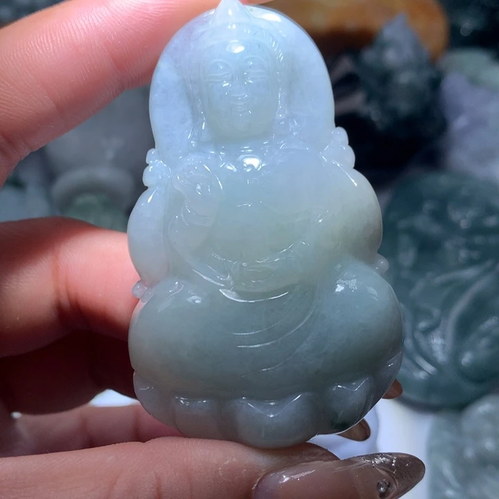 翡翠未镶嵌颈饰保真天然A货翡翠