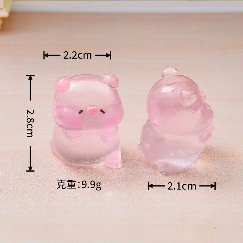 蜜桃小猪萌粒摆件可爱小物件小摆件精致diy迷你版