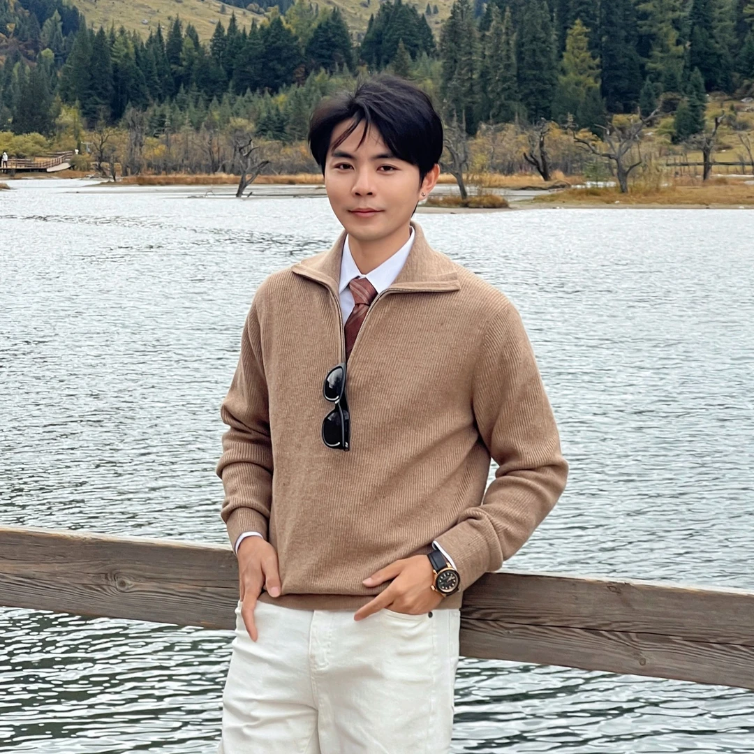 Run Solara lp绵羊毛桑蚕丝 半拉链立领针织毛衣 早秋舒适针织衫