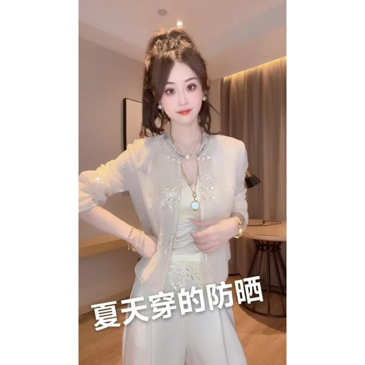 Ling【丝缕凉衣】新款小香风气质新中式夏季防晒上衣时尚