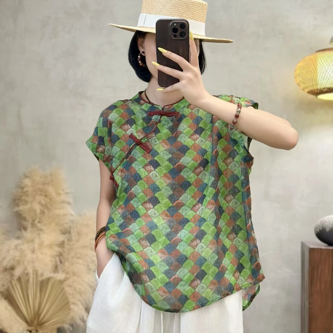 【苎麻飞袖】新中式斜襟上衣