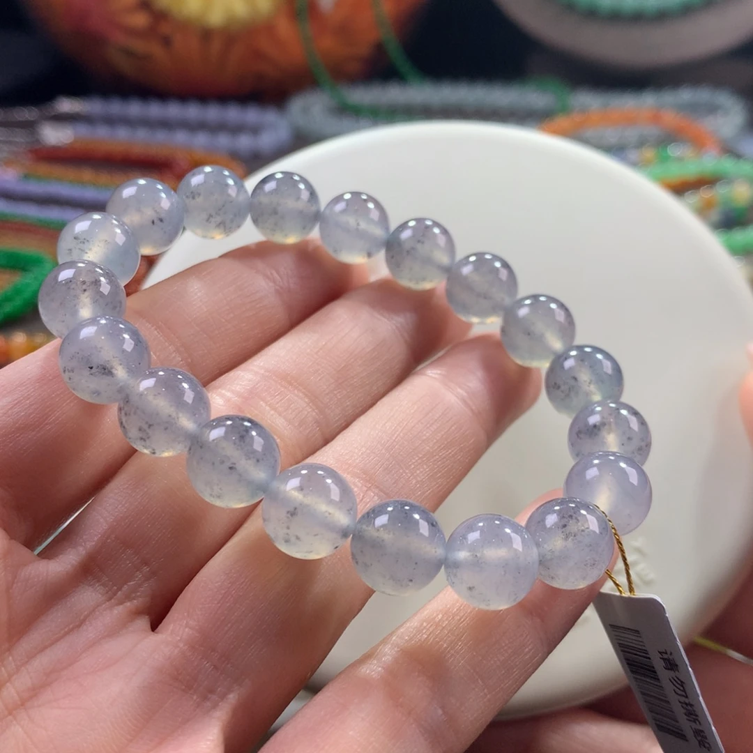 翡翠未镶嵌手链黑冰飘花卡10