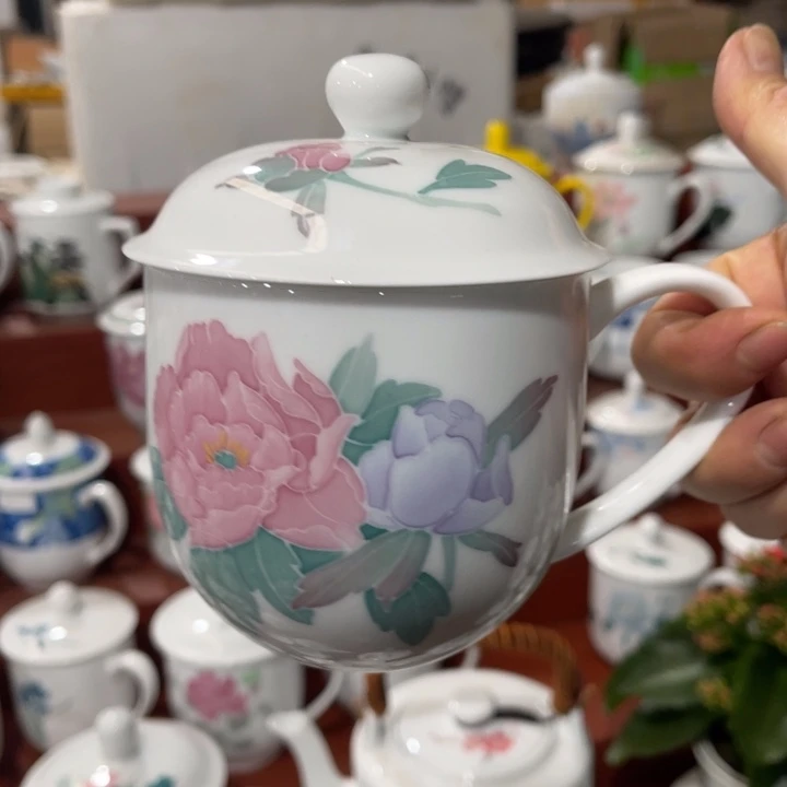 醴陵高温瓷器400毫升手绘