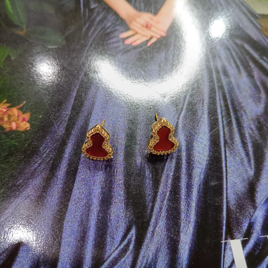 铜合金耳饰 原创设计时尚气质优雅葫芦耳钉495