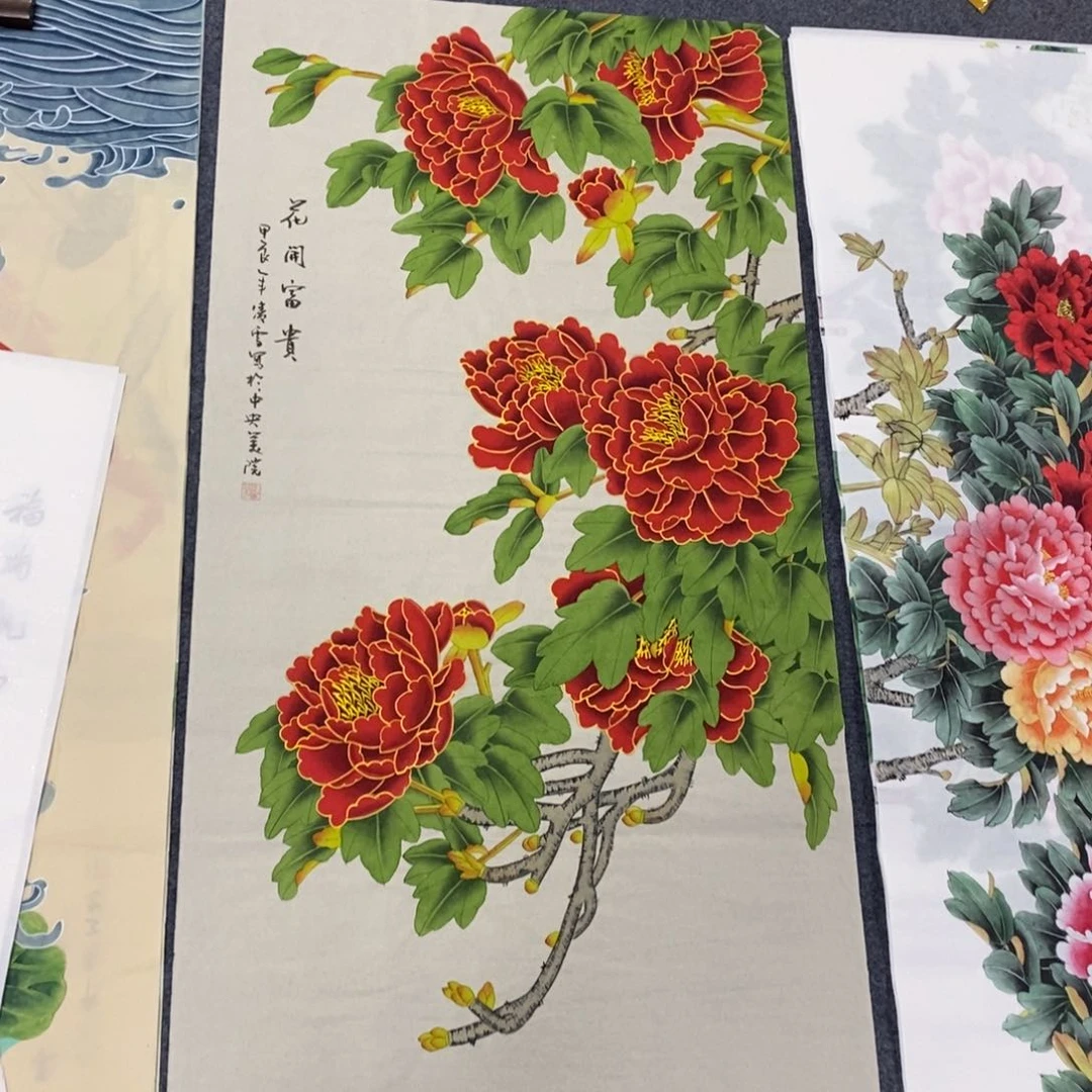 国画尺寸140✖️70四尺工笔手绘画