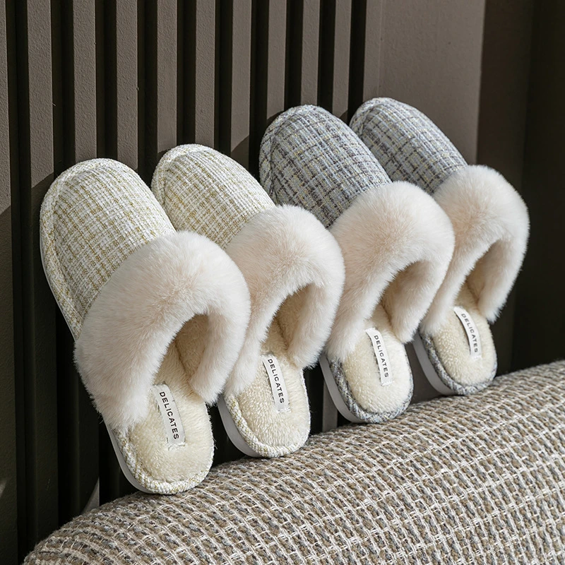 棉拖鞋女士秋冬防滑室内居家用保暖防滑家居冬季毛毛绒男女情侣冬