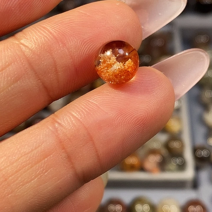 手串水晶未镶嵌橘色泡面干净体 卡9放漏