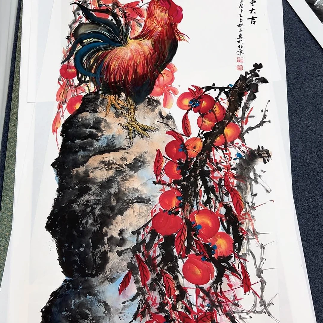 高***签国画宣纸国画纯手绘作品