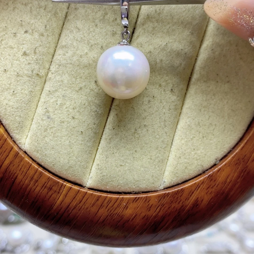 淡水珍珠耳饰银S925镶嵌