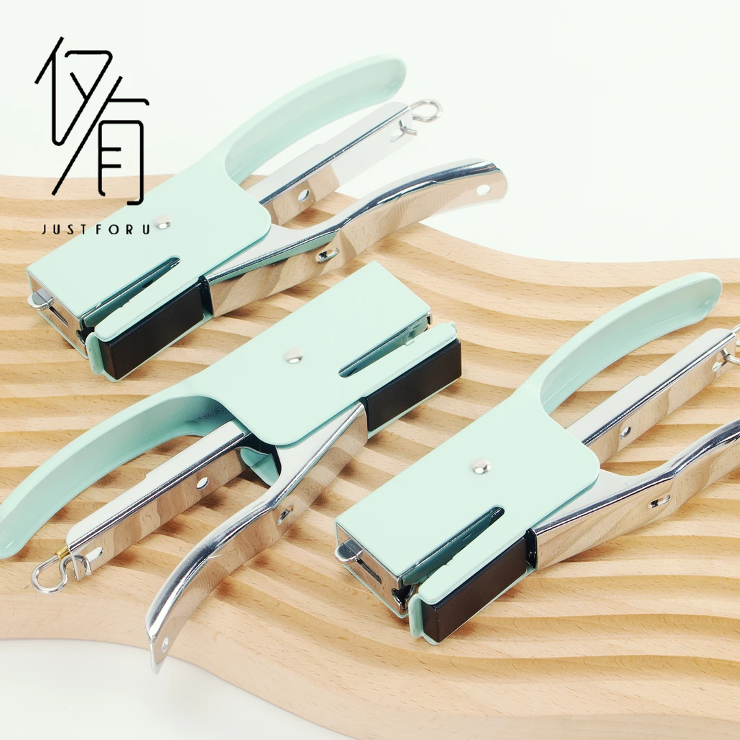 手握式加厚订书机外卖打包花店专用钉书器鲜花花艺钉书机打孔