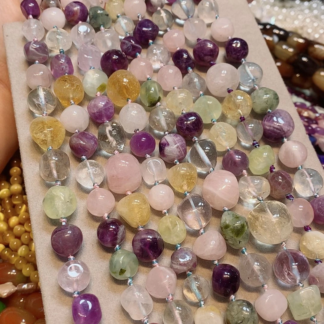 玛瑙/玉髓散珠天然水晶多宝塔链一条