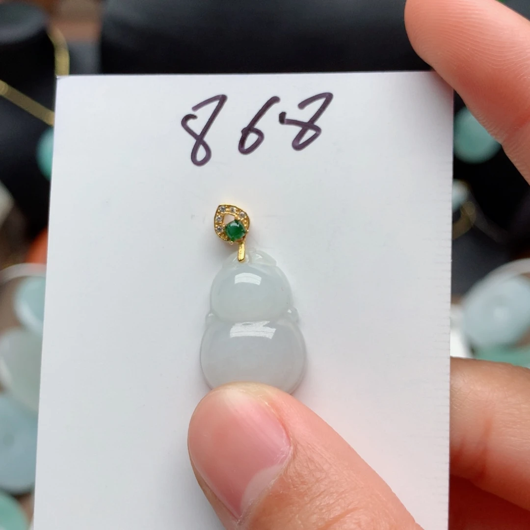 翡翠颈饰银S925镀金镶嵌y**o吊坠