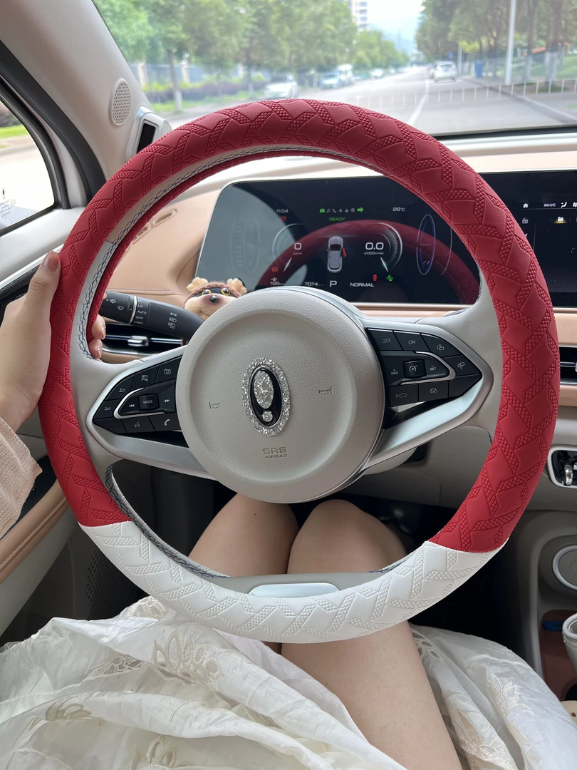 3D纹路四季通用汽车方向盘套马卡龙色防滑耐磨【备注车型按车型发】