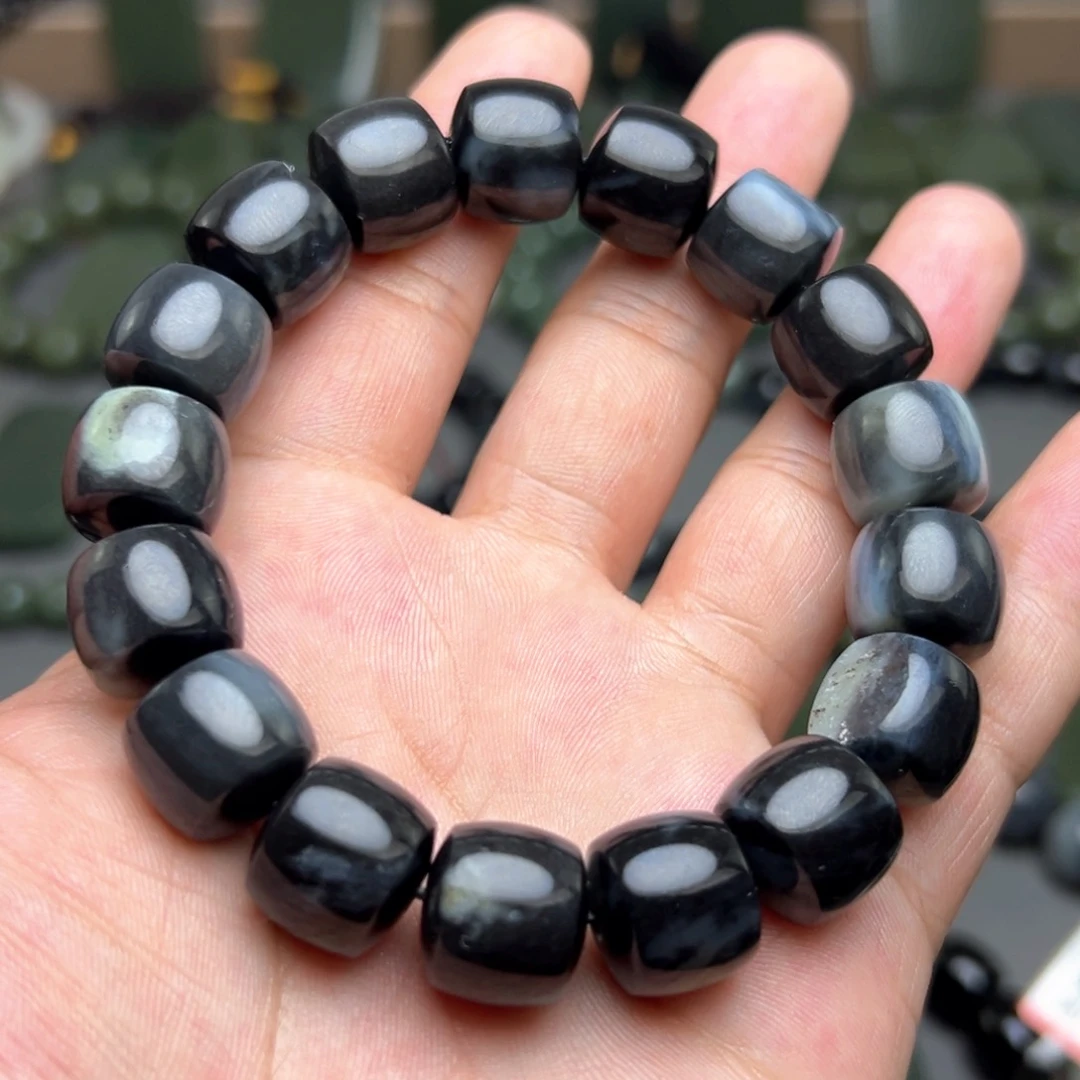 手链未镶嵌和田玉蓝调青花河道料卡14