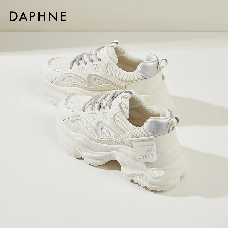 达芙妮厚底老爹鞋女2024新款春季时尚休闲鞋百搭港风轻便软底鞋子