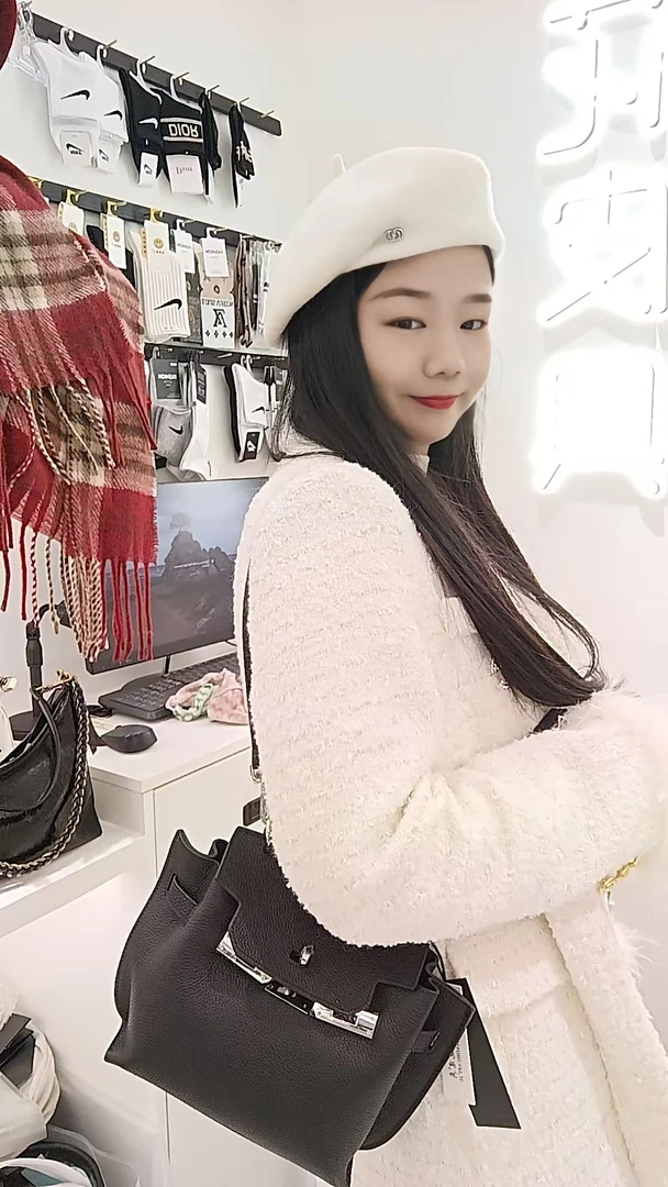 小花皮具2025新款高级时尚简约牛皮手提斜挎包