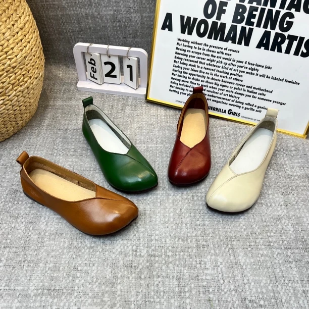 8295秋季新款真皮拼色单鞋时尚潮流休闲瓢鞋