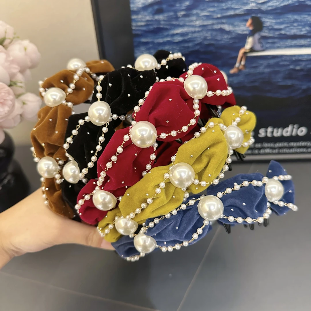 原创设计女发箍发饰复古丝绒通用轻奢风