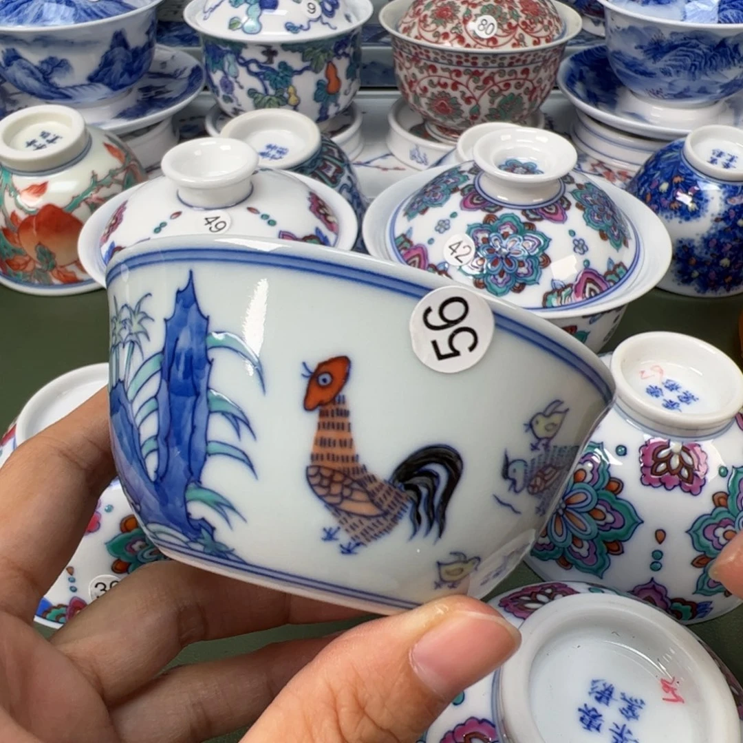 陶瓷景德镇纯手工纯手绘茶具木木56