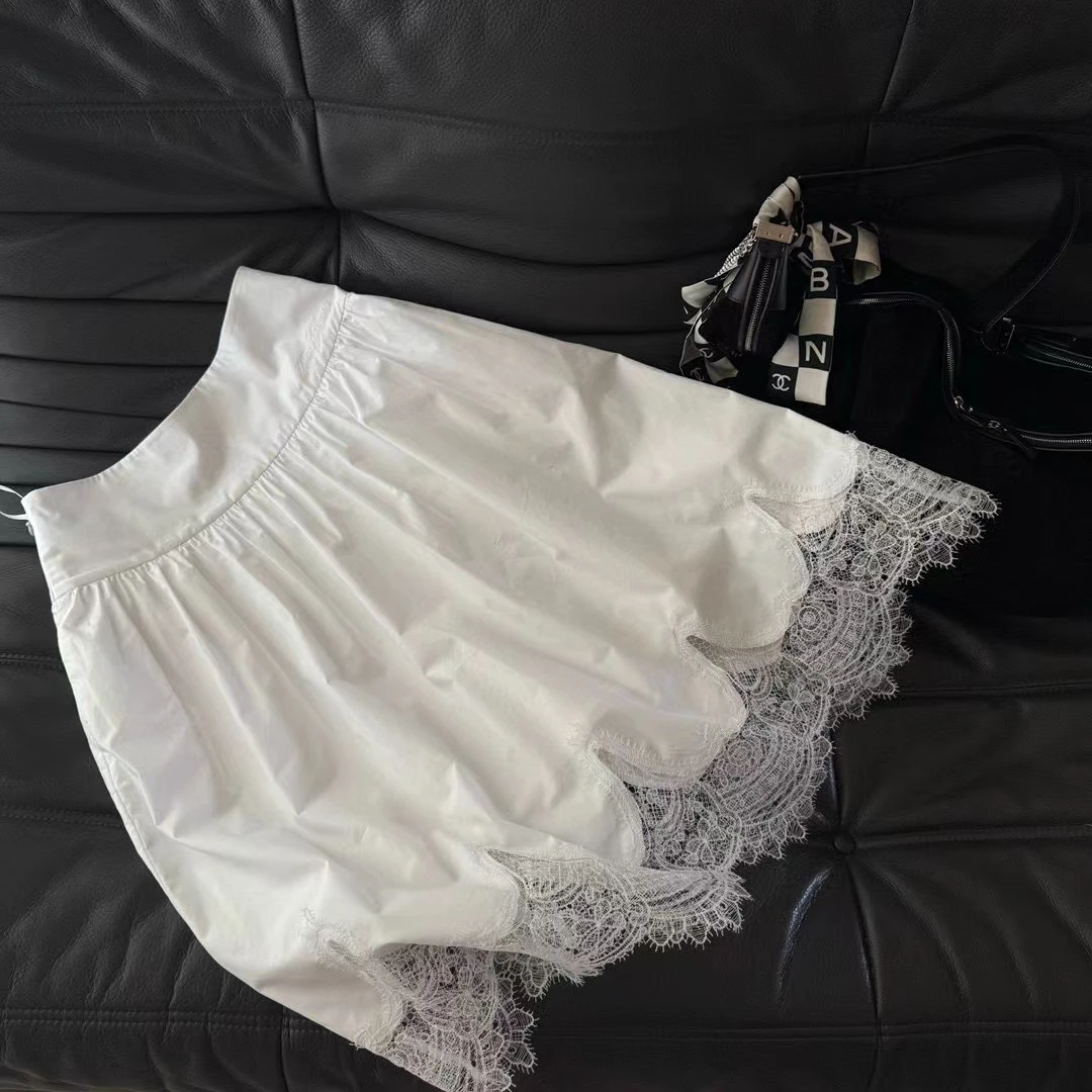 XHCHIC 设计师款款白色优雅宫廷式复古半裙