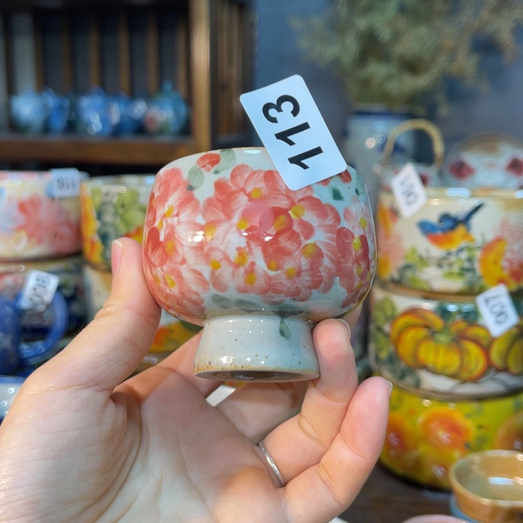 杯素浅陶瓷手工手绘